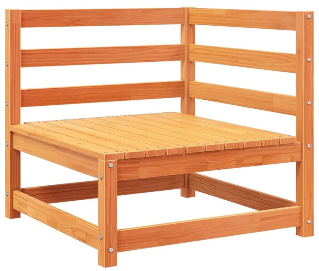 Set divani da giardino 11pz marrone cera legno massello di pino