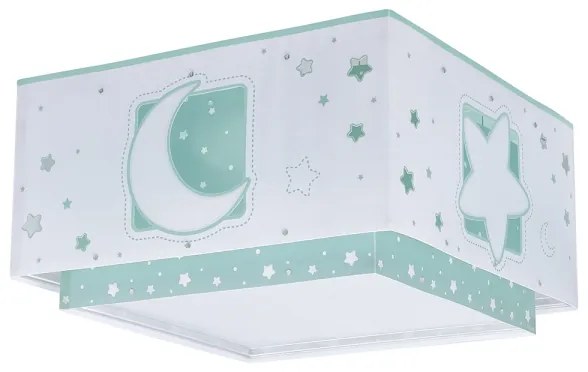 Dalber 63236H - Plafoniera per bambini MOONLIGHT 2xE27/60W/230V verde