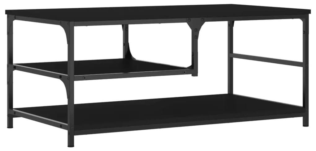 Tavolino da salotto nero 90x49x40 cm in legno multistrato