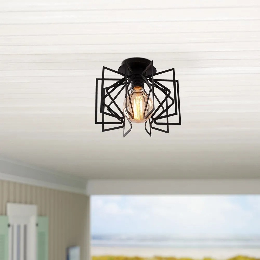 Lampada da soffitto nera con paralume in metallo ø 26 cm Nemrut - Opviq lights
