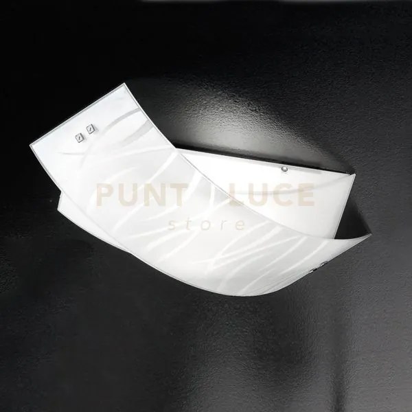 Agnese p/m lampada da soffitto in vetro decorato e metallo 2 luci a...