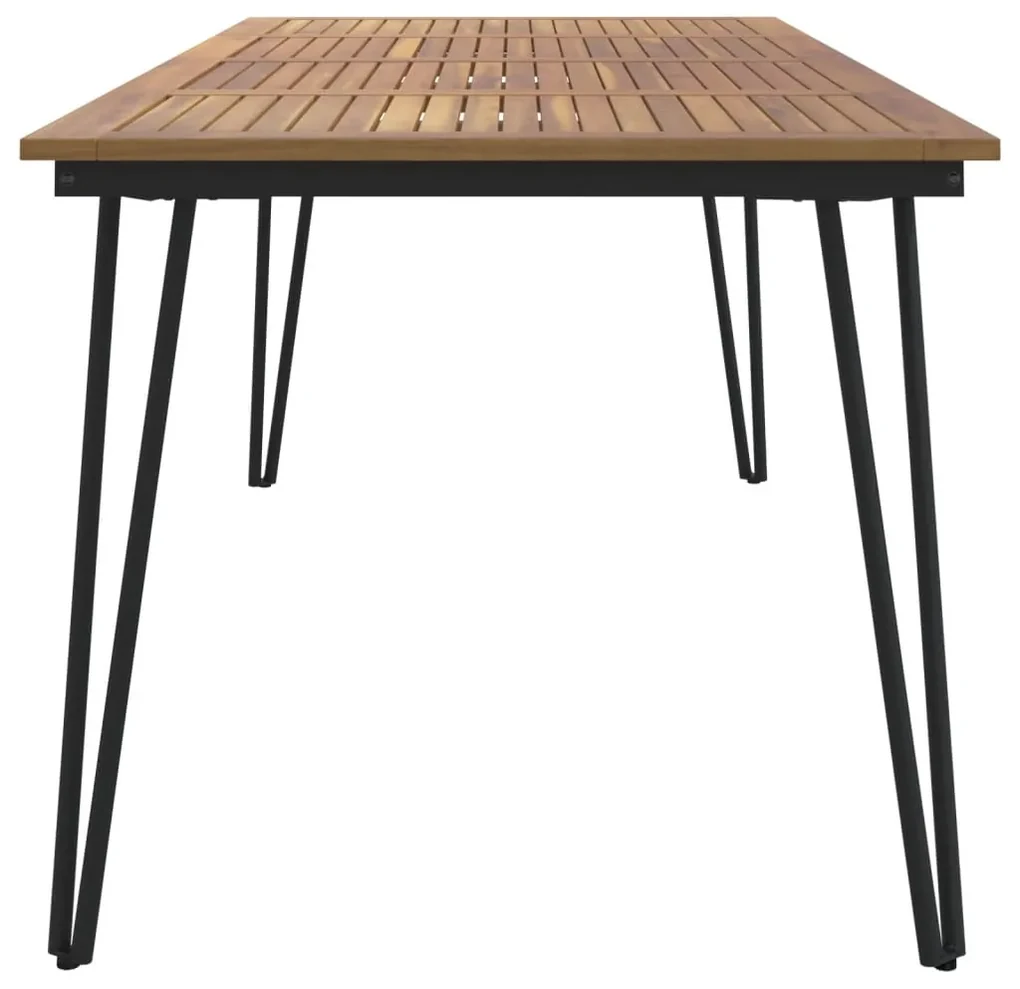 Tavolo giardino con gambe forcella 180x90x75 cm massello acacia