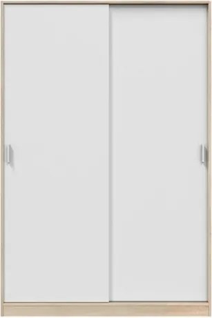 Armadio Guardaroba Appendiabiti 2 Ante Scorrevoli 120 Cm Rovere Canadian Bianco TOP120F