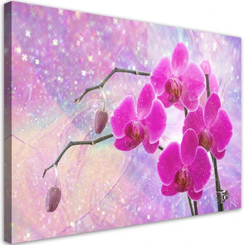 Quadro su tela, Astrazione orchidea essenziale  Dimensioni Tappeti 90x60