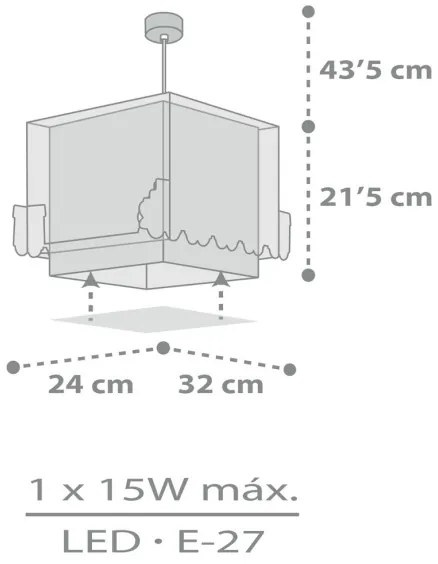 Dalber D-63532 - Lampadario per bambini TRAIN 1xE27/60W/230V