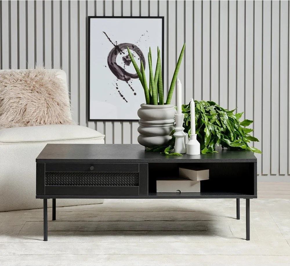 Tavolino nero 60x110 cm Pensacola - Unique Furniture