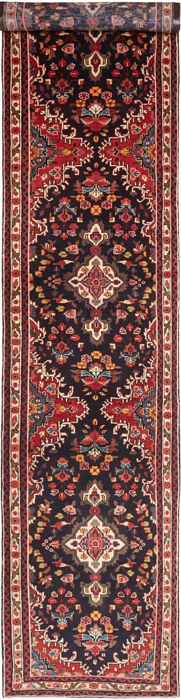 Hamedan Tappeto 520 x 100 Blu (Iran) Annodato A Mano