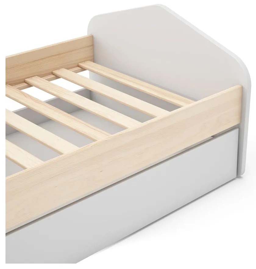 Letto per bambini in pino bianco/naturale con letto estraibile 90x200 cm Estefania - Marckeric