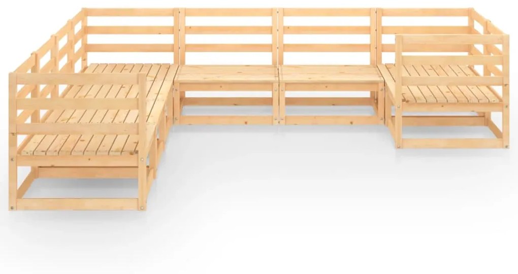 Set Divani da Giardino 8 pz in Legno Massello di Pino