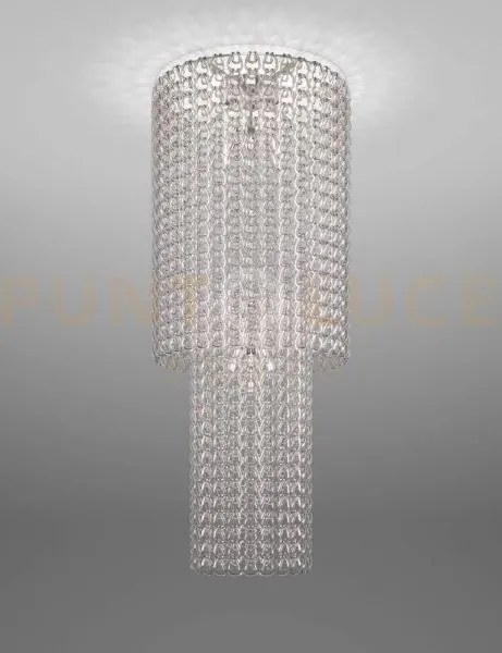 Giogali lampadadario a soffitto ca2 cristallo trasparente e cromo l...