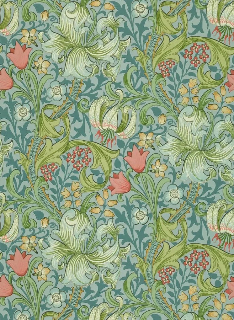 Morris & Co Carta da parati Golden Lily - Mineral