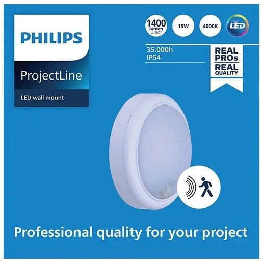Philips - Applique LED con sensore PROJECTLINE LED/15W/230V IP54