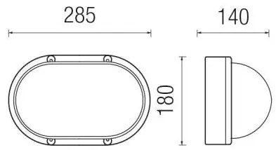 Alfa Oval Led 28.5X18Cm Con Anello 13W 3000°K