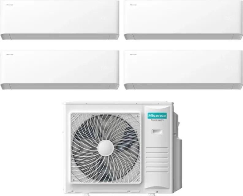 Condizionatore Hisense Quadri Split UNI HB 9+9+9+9 con 4AMW81U4RJC R-32 Wi-Fi Integrato