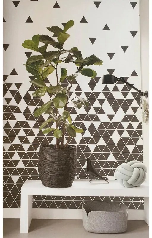 Fotomurale Triangoli, nero e bianco