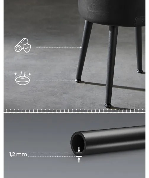 Sgabello in pelle CORE nero