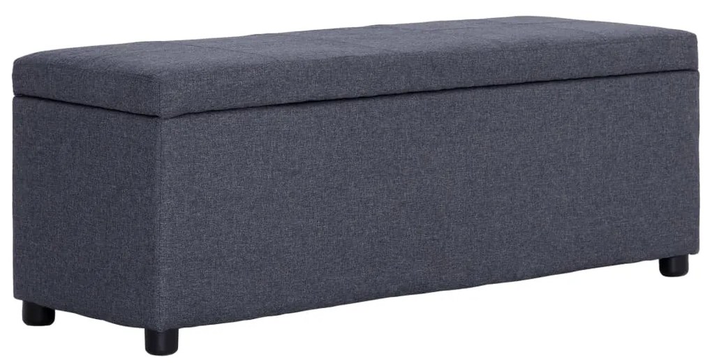 Panca Con Vano Portaoggetti 116 Cm Grigio Scuro İn Poliestere /