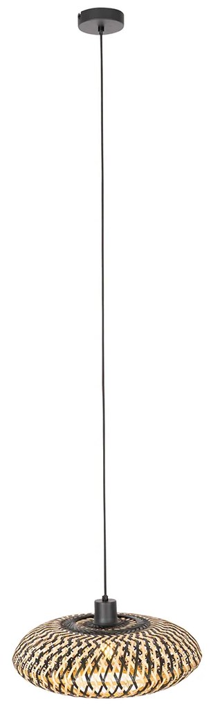 Lampada a sospensione orientale in bambù nero 40 cm - Ostrava