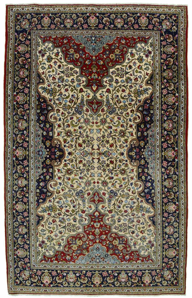 Ghom Tappeto persiano 150x240 Beige (Iran) Annodato A Mano