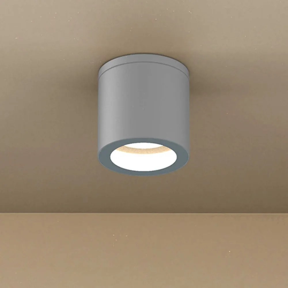 Applique da soffitto IP54 GU10 in Alluminio e Vetro - Grigia Colore del corpo Grigio