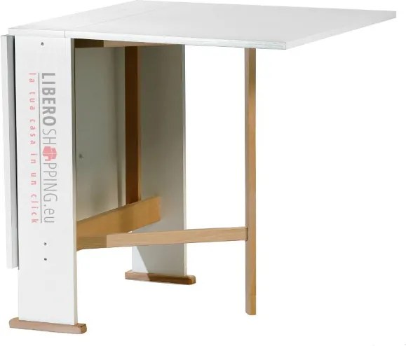 Tavolo da pranzo richiudibile in legno 136x74 cm SUSANNA Bianco