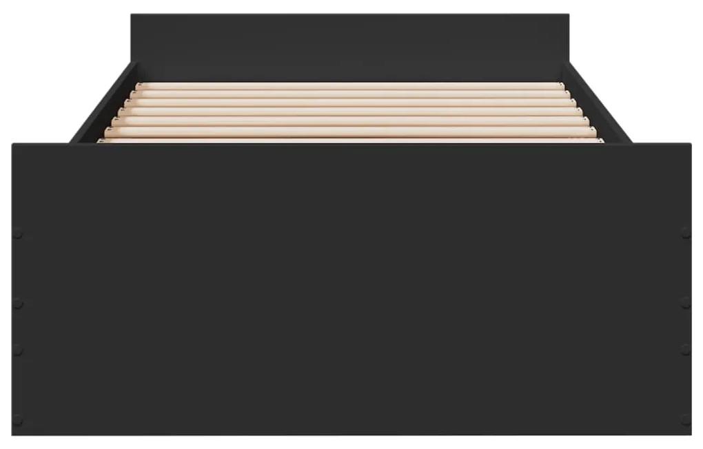 Giroletto con cassetti nero 75x190 cm in legno multistrato