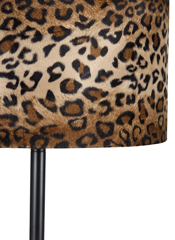 Lampada da terra con paralume nero a stampa leopardo 40 cm - Simplo