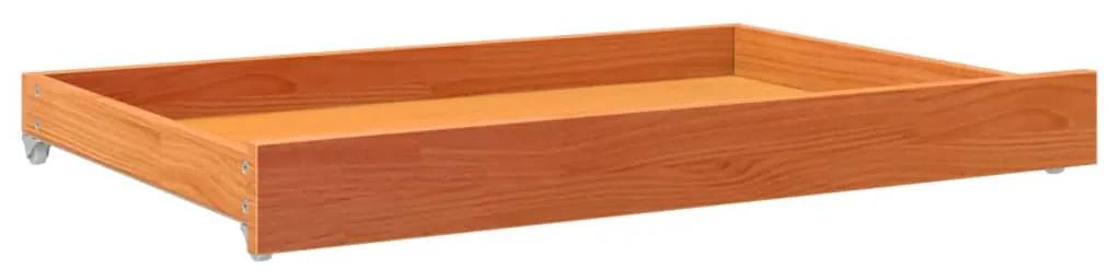 Cassetti per dormeuse 2pz marrone cera legno massello di pino