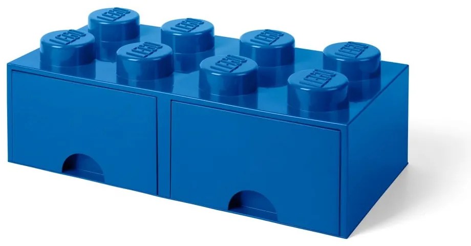 Scatola portaoggetti blu scuro con due cassetti - LEGO®