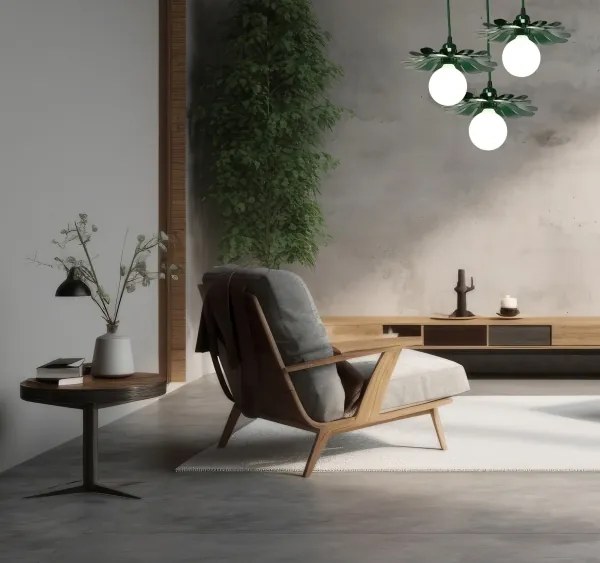 Bohemia-Design - Lampada a sospensione con cavo 1xE27/60W/230V verde