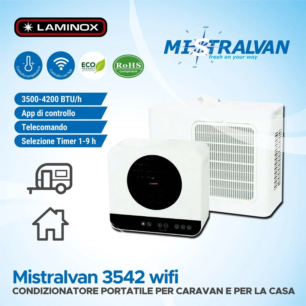 Mistralvan 3542 wifi: Condizionatore Portatile Intelligente per Caravan e Casa