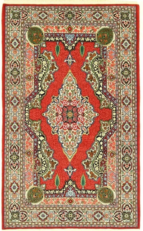 Sarouk Tappeto 220x140 Rosso (Iran) Annodato A Mano