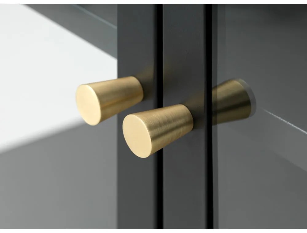 Tavolo TV in metallo nero 132x52 cm Carmel - Unique Furniture