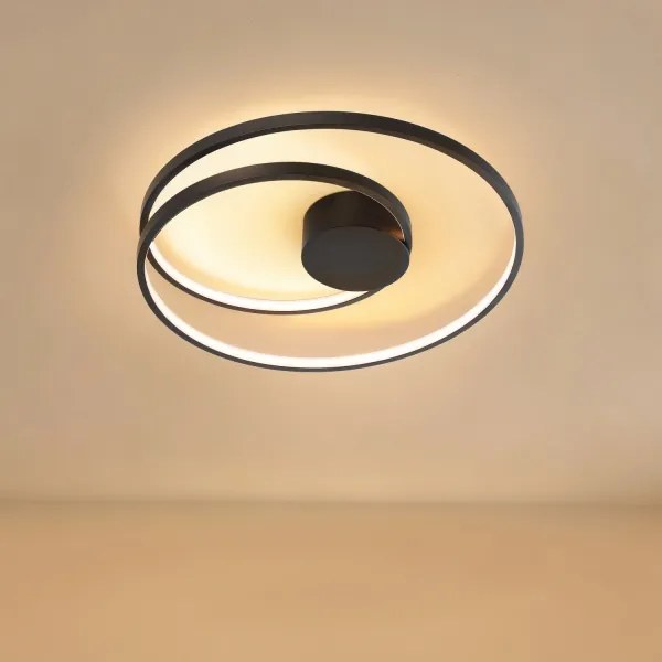 Brilagi- Plafoniera dimmerabile TWISTER LED/48W/230V Ø 50 cm nera + telecomando