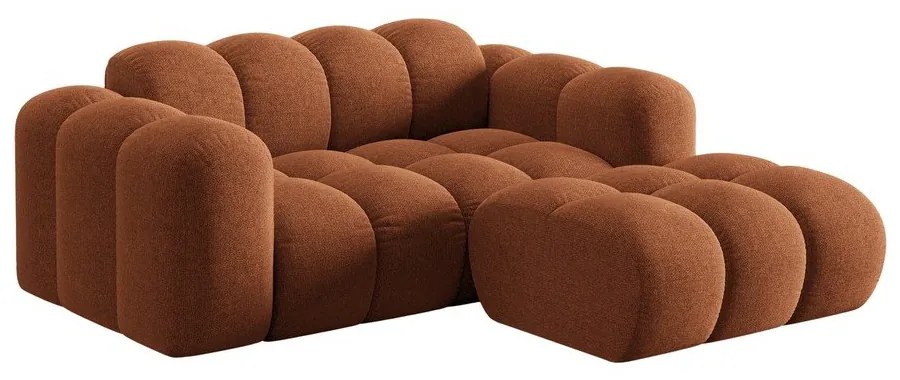 Divano angolare color terracotta (con penisola a destra/con chaise lounge) con rivestimento in ciniglia Treno – Cosmopolitan Design