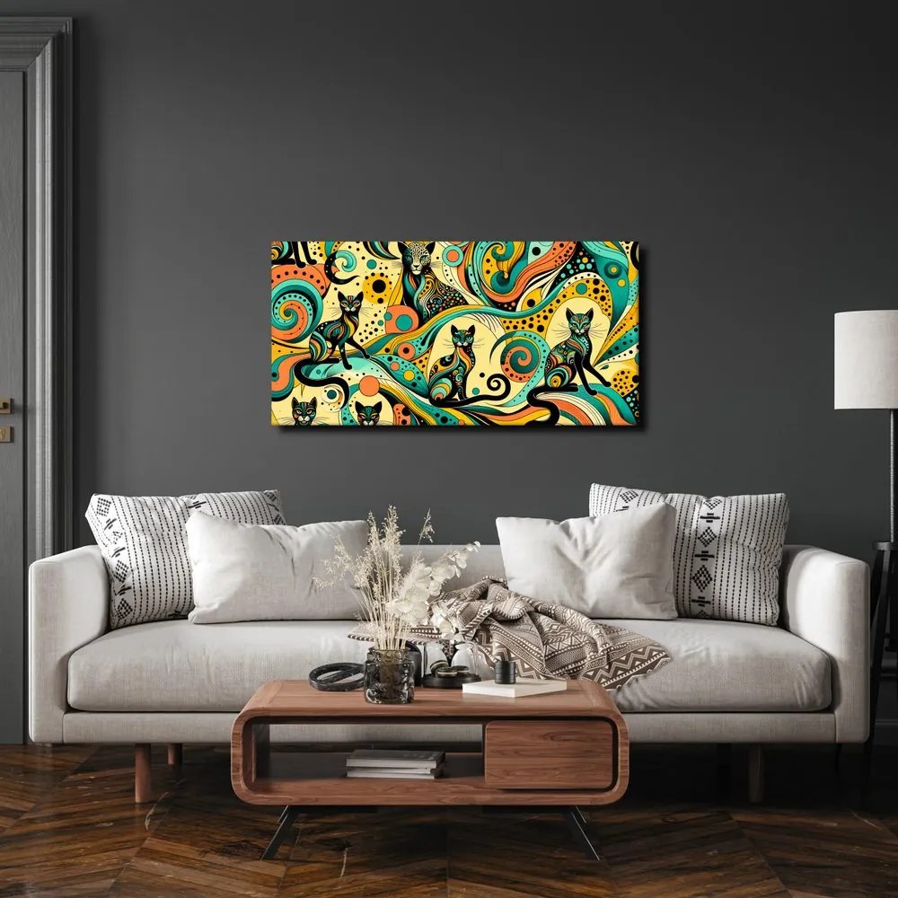 Quadro su tela – Gatti colorati