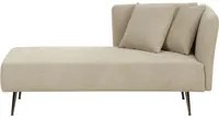 Chaise Lounge Beige Destra in tessuto poliestere con cuscini decorativi Gambe in metallo Soggiorno di design moderno