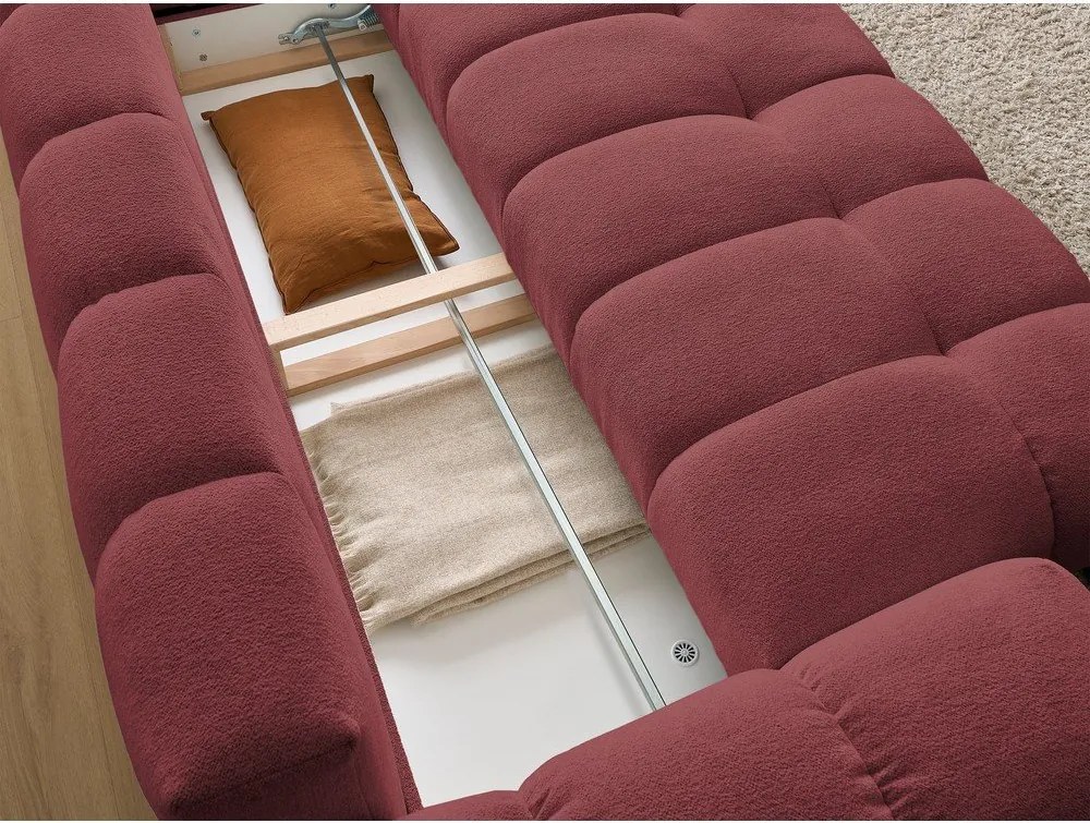 Divano burgundy con rivestimento in ciniglia 278 cm Everest – Bobochic Paris