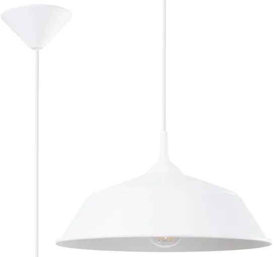 Sollux SL.1327 - Lampadario a sospensione con filo FRIKA 1xE27/15W/230V diametro 34 cm bianco