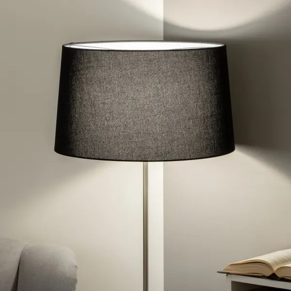 Brilagi - Lampada da terra LED CERIA 1xE27/40W/230V Ø 45 cm nero/cromo opaco