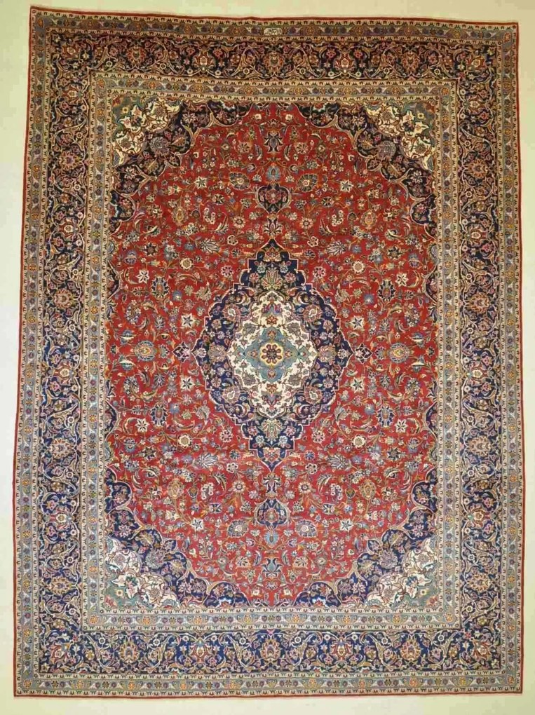 Kashan Tappeto persiano 410x300 Rosso (Iran) Annodato A Mano