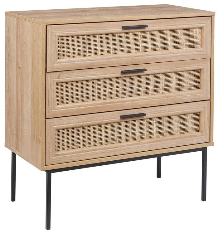 Cassettiera rattan legno chiaro PASCO Beliani