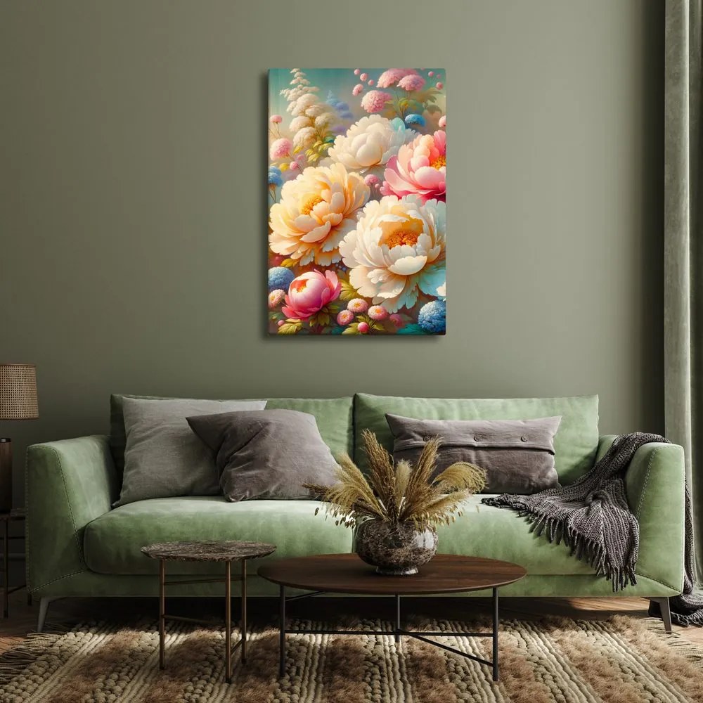 Quadro su tela – Giardino romantico con peonie
