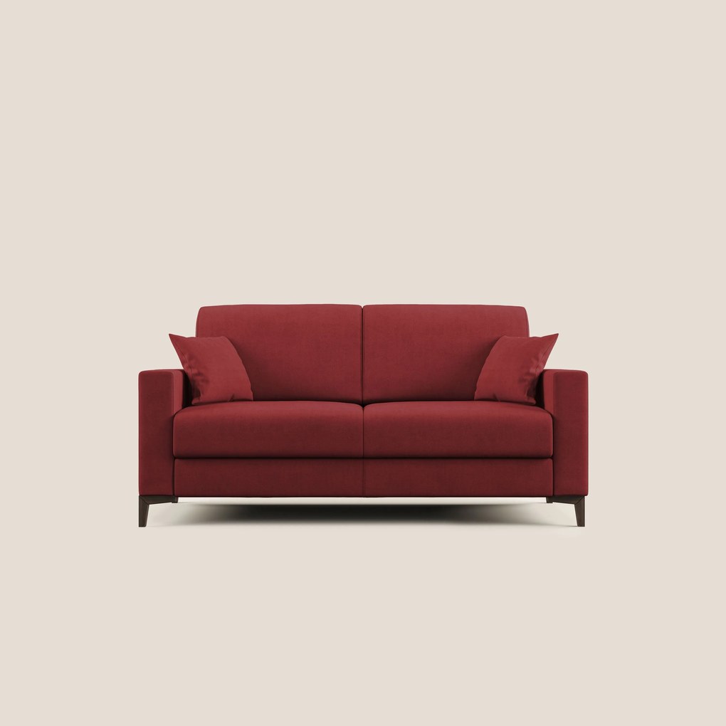 Kafka divano letto matrimoniale in morbido tessuto impermeabile T02 rosso