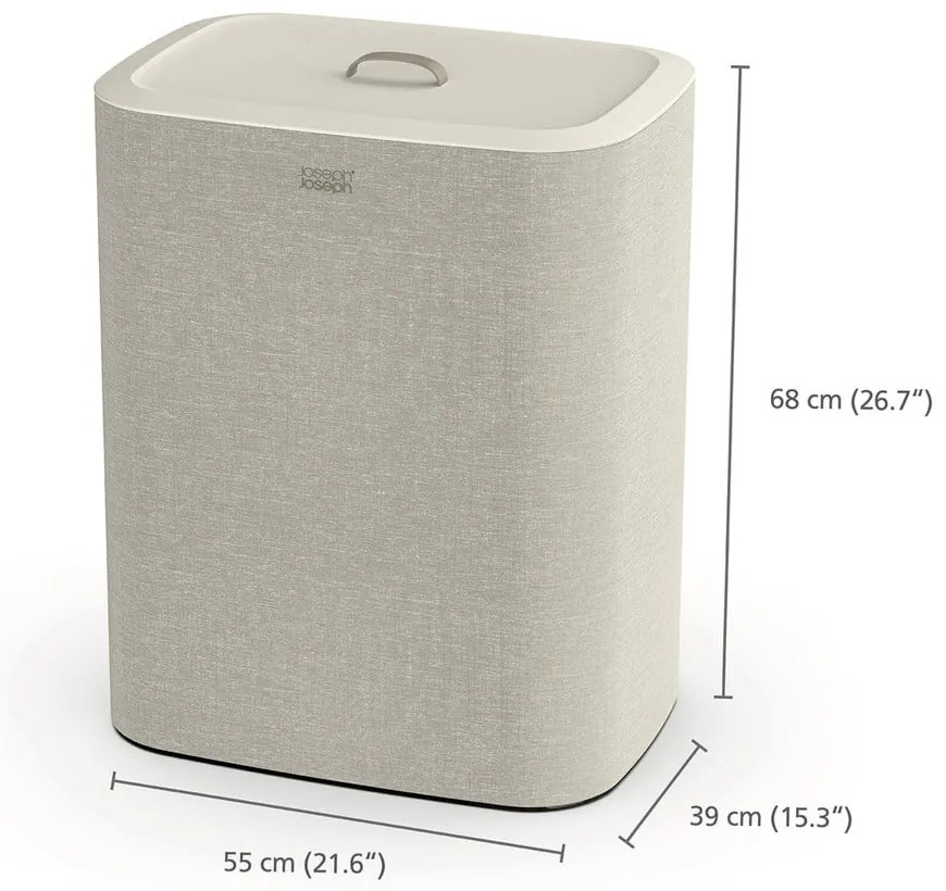 Cesta per il bucato beige in tessuto 2x45 l Tota – Joseph Joseph