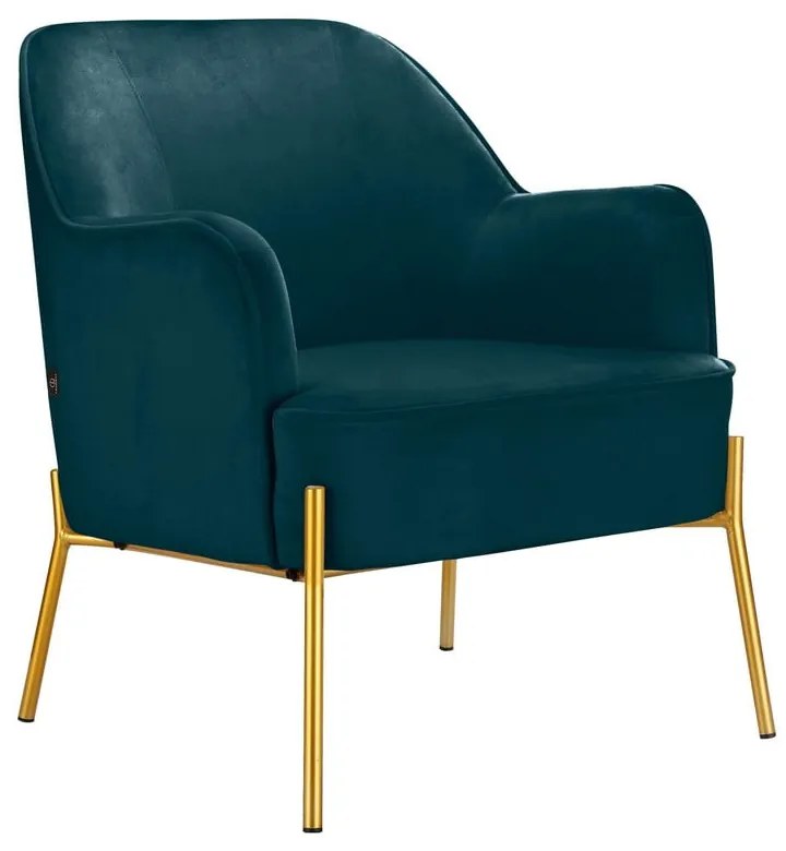 Poltrona in velluto verde e blu Runa - Støraa