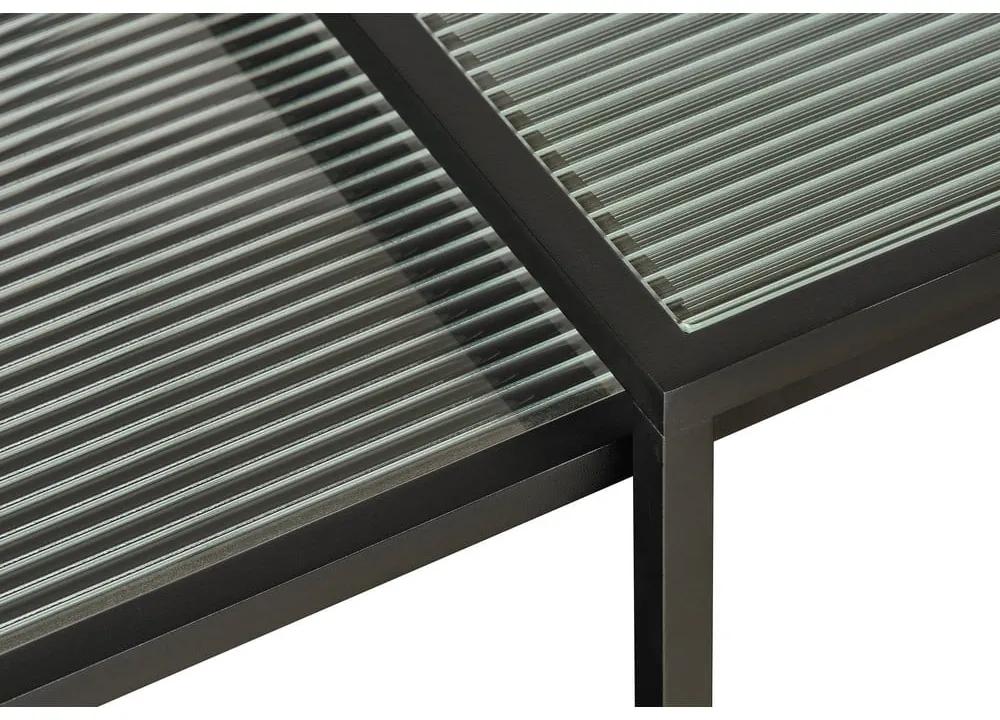 Tavolini in vetro nero in set di 2 pezzi 60x60 cm Bronco - Unique Furniture