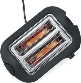 Severin AT 2589 - Tostapane a due fessure 800W/230V acciaio inox/nero