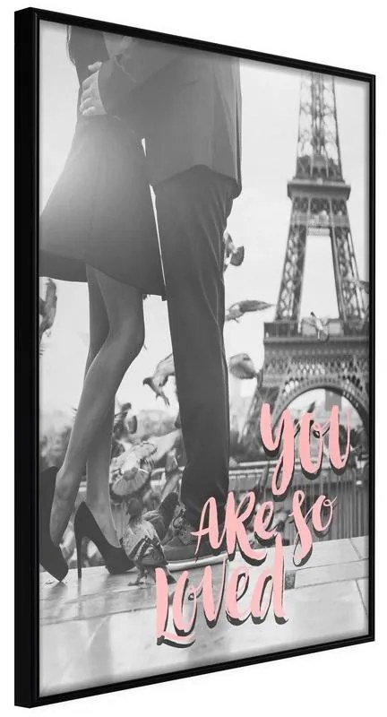 Poster  Love in Paris  Cornice Quadri Cornice nera, Larghezza x Altezza Home decor 40x60