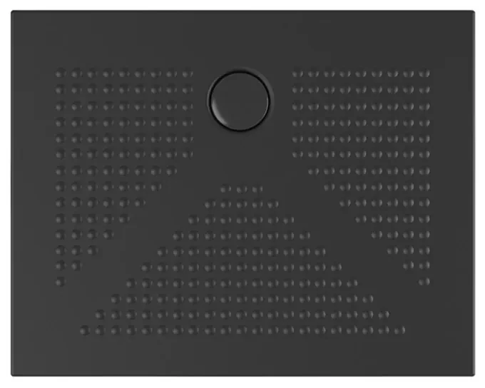 Piatto doccia rettangolare 80x120 H3 cm in ceramica nero opaco con antiscivolo Ruy